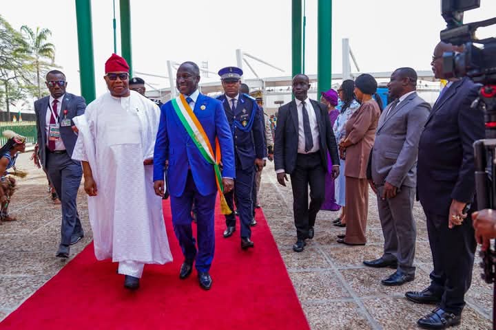 PHOTO NEWS: Breaking! Nigerian Senate President, Akpabio received in Cote D’Ivoire