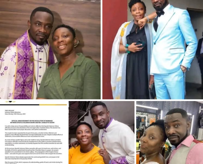 Apostle Solomon Oduro quits marriage to Rev. Charlotte Oduro
