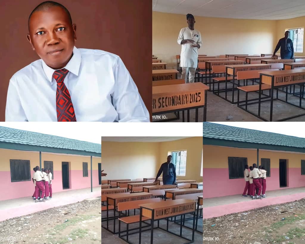 Ilorin West Chairman installs furniture at renovated classrooms in Mansigba