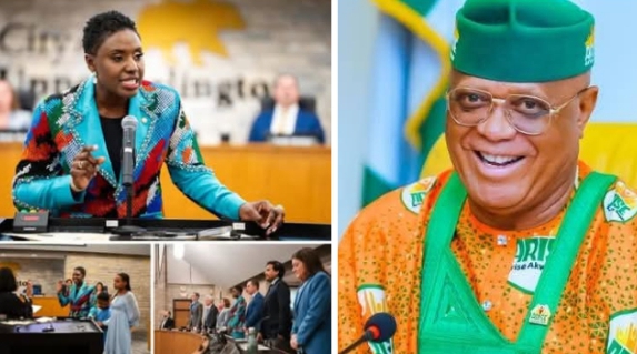 Gov Eno hails Akwa Ibom-descent City of Upper Arlington Mayor on swearing in