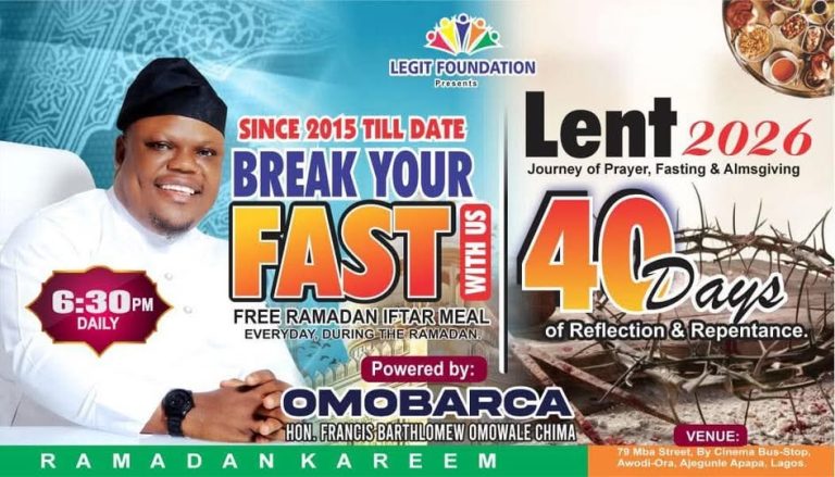 OmoBarca’s daily fast‑breaking feast bridges Ramadan, Lent in Lagos
