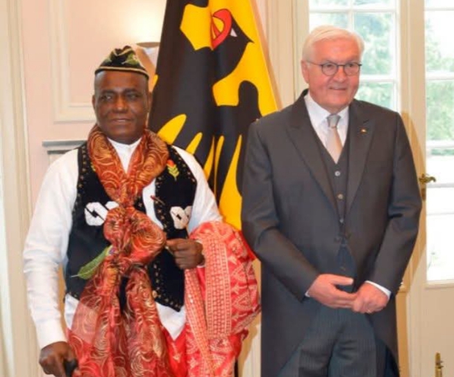 Ita Enang presents Letters of Credence to German President