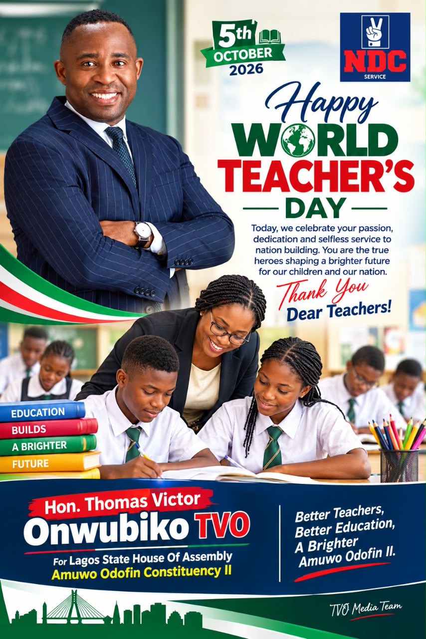 World Teachers’ Day: NDC candidate, Onwubiko hails Teachers in Amuwo-Odofin Constituency II, Nigeria